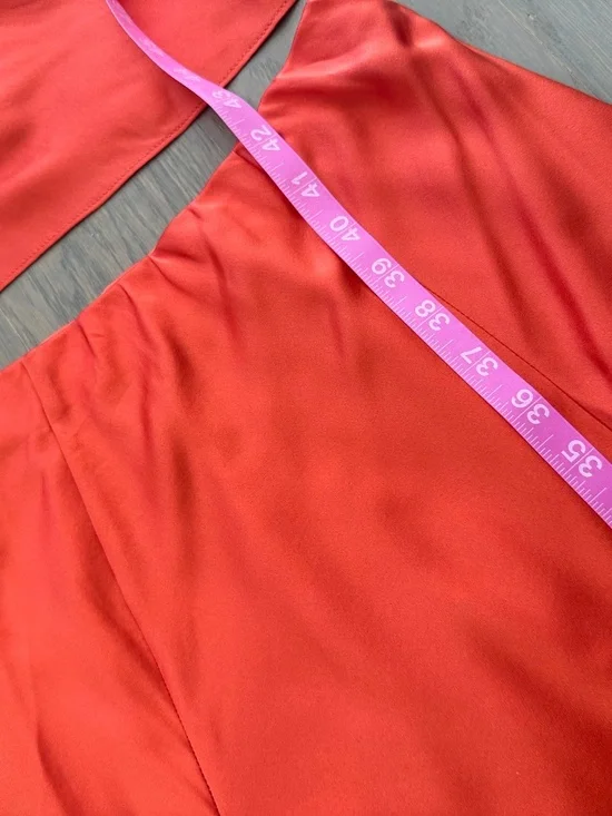 Reformation SERA Two Piece Silk Maxi Skirt Set Red Coral Orange Sz 2 - With Tags - Picture 10 of 10